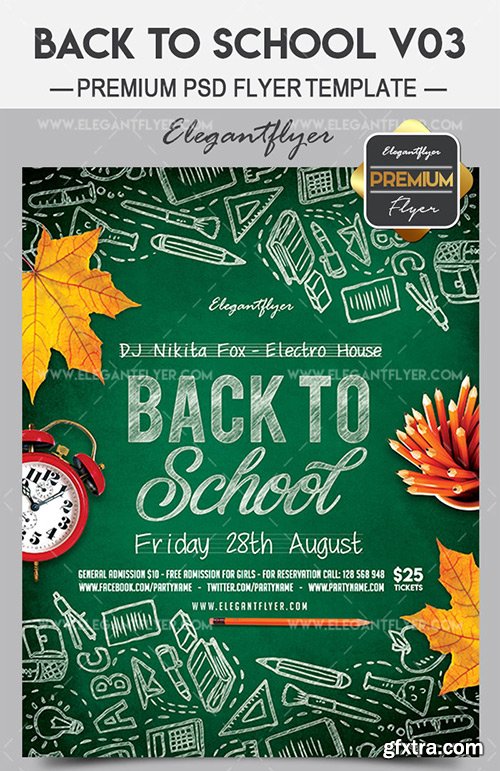 Back To School V03 – Flyer PSD Template + Facebook Cover