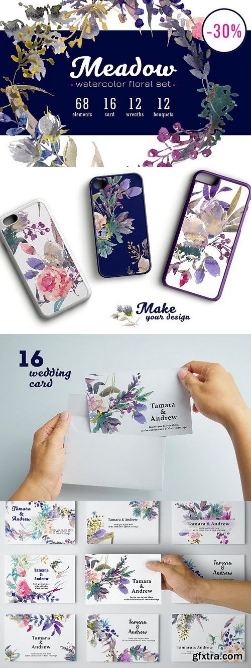 CM - Meadow watercolor floral set 1338630