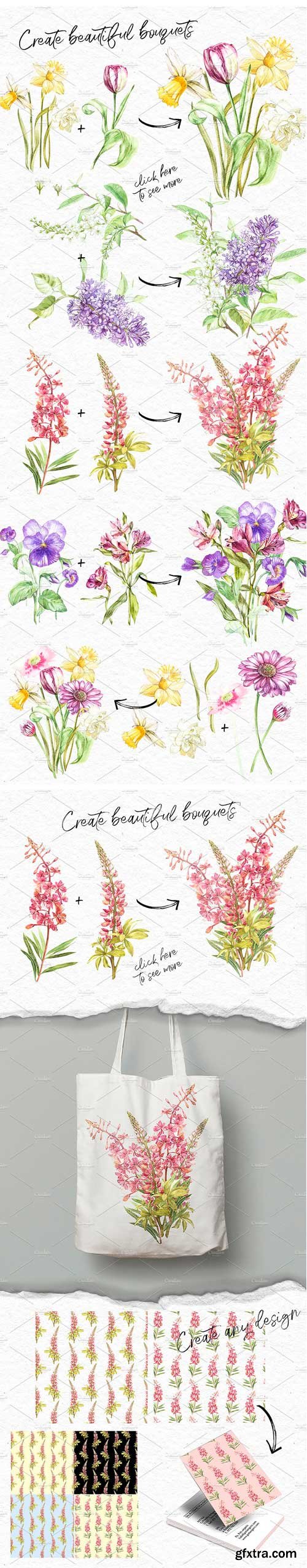 CM - Watercolor Spring Flowers 1625397