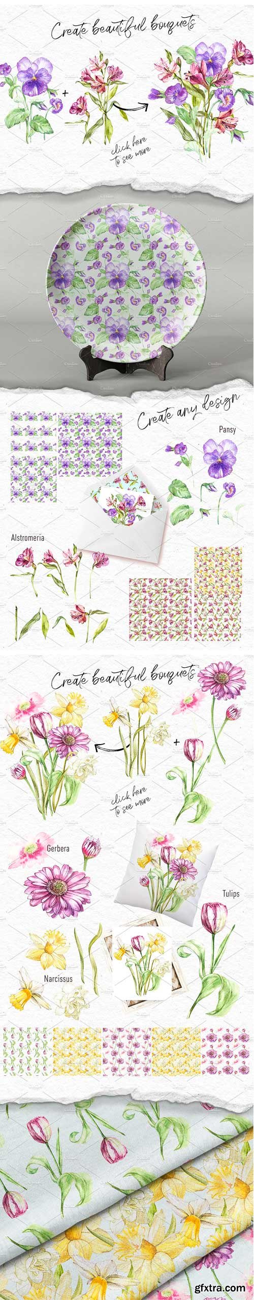 CM - Watercolor Spring Flowers 1625397