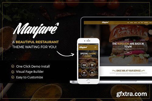 Restaurant WordPress Theme - Manjare v1.0.2.1 - CM 1249686