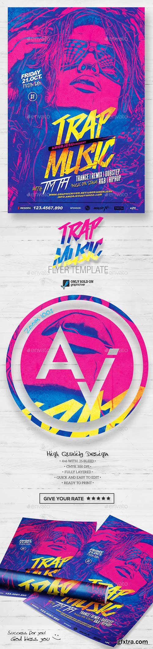 Graphicriver - Trap Music Flyer Template 13359548