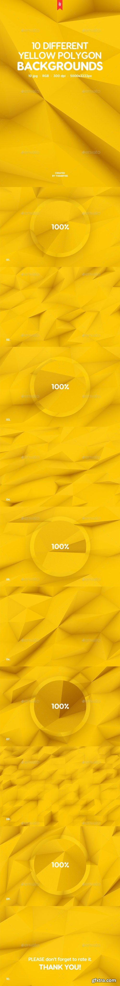 GR - 10 Different Yellow Polygon Backgrounds 20364620