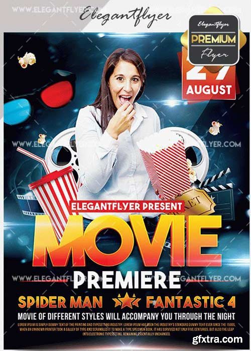 Movie Premiere V5 Flyer PSD Template + Facebook Cover