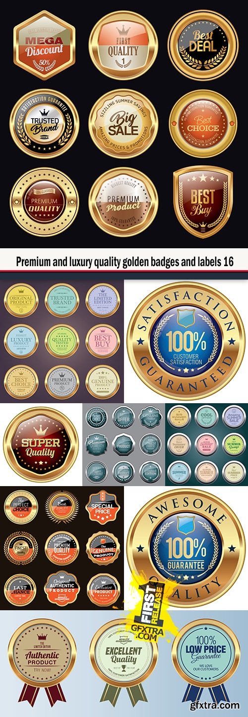 Premium and luxury quality golden badges and labels 16