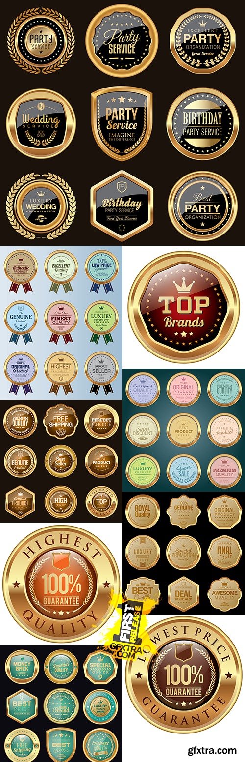 Premium and luxury quality golden badges and labels 16