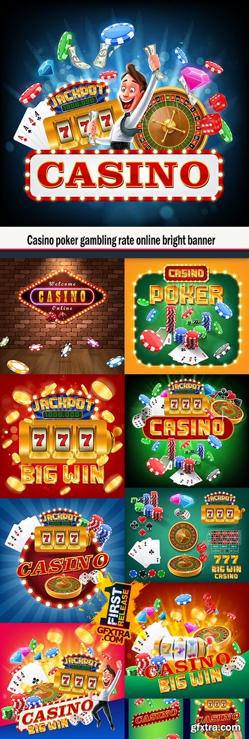 Casino poker gambling rate online bright banner