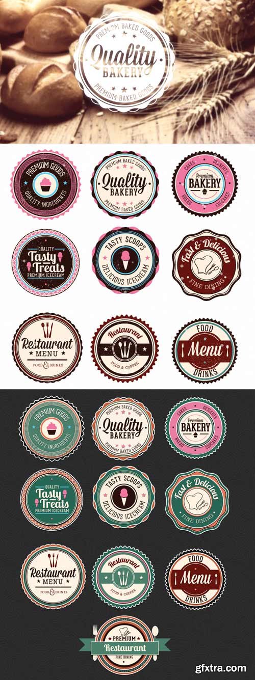 Superpremium badges bundle - Food set 1