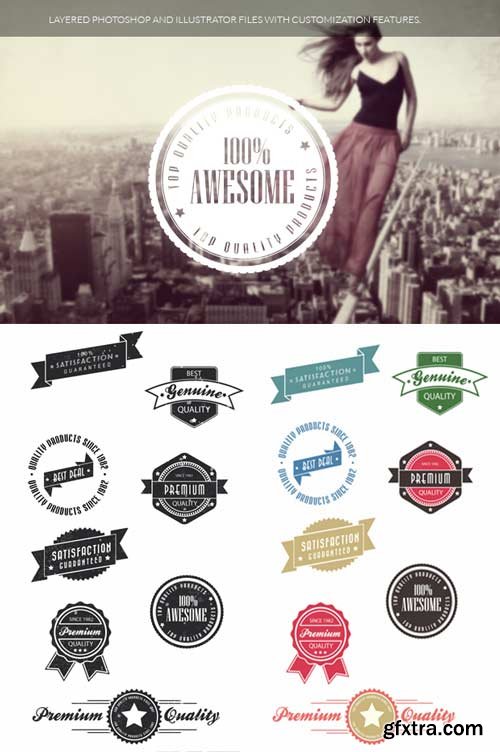 Superpremium badges bundle - Sales - Retro set 4