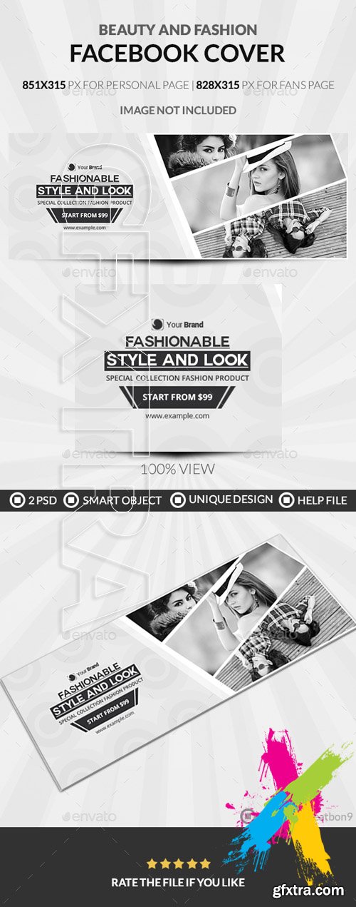 Graphicriver - Black And White Fashion Facebook Cover 20268022