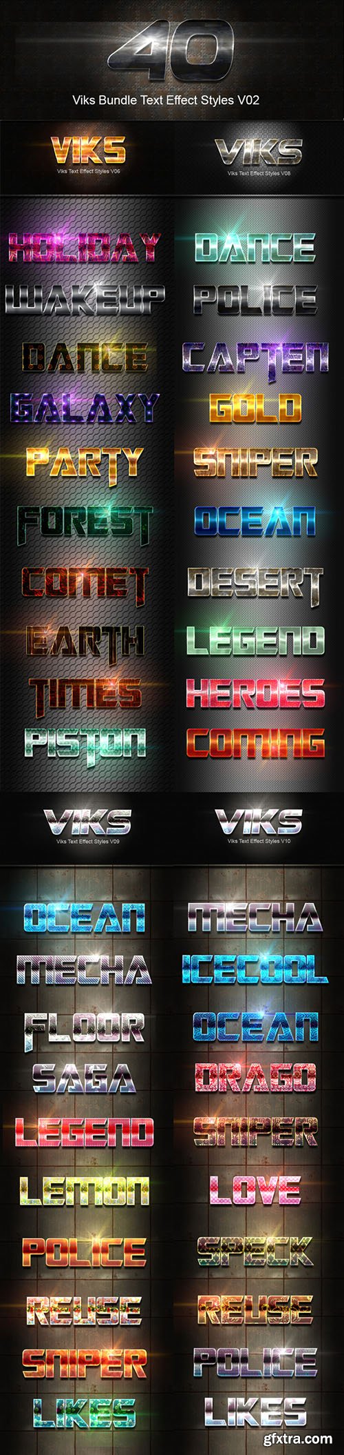 Graphicriver 40 Viks Bundle Text Effect Styles V02 20291025