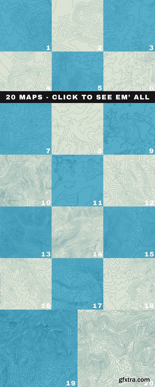 CM - 20 Topographic Maps Vector Pack 1326693