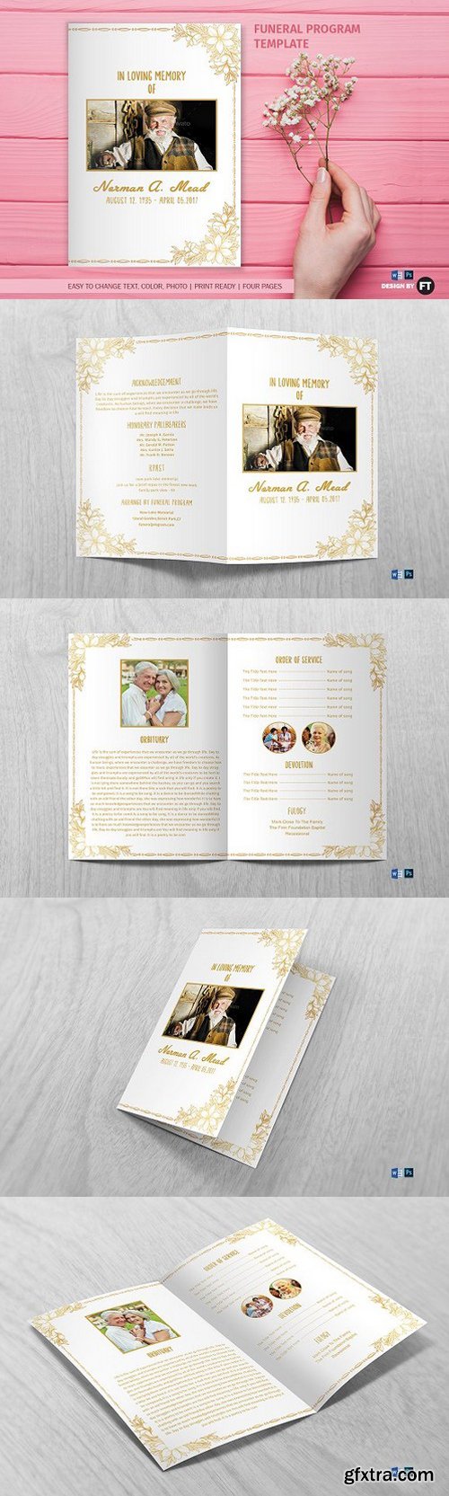 CM - Funeral Program Template - Golden 1626359