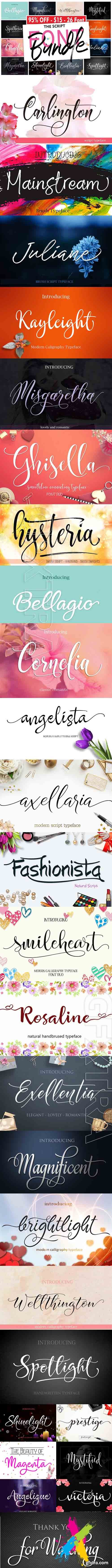 CM - The Script FONT BUNDLE 1494960