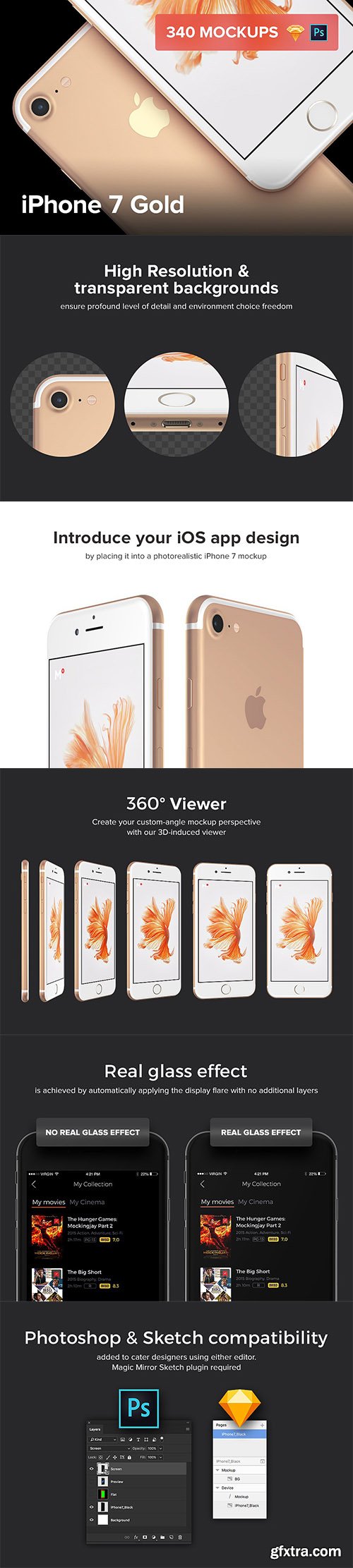 340 iPhone 7 Gold mockups - CM 1247524