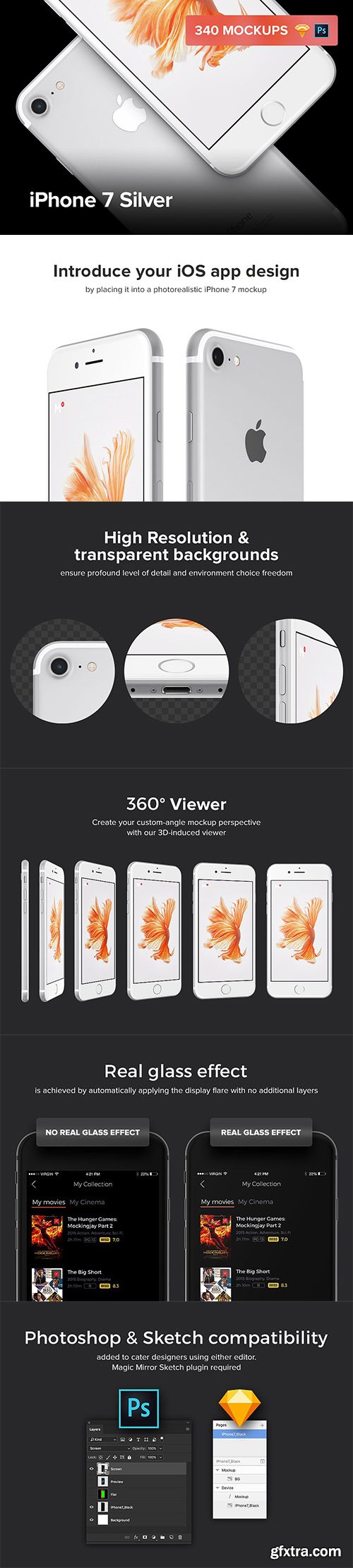 340 iPhone 7 Silver mockups - CM 1300406