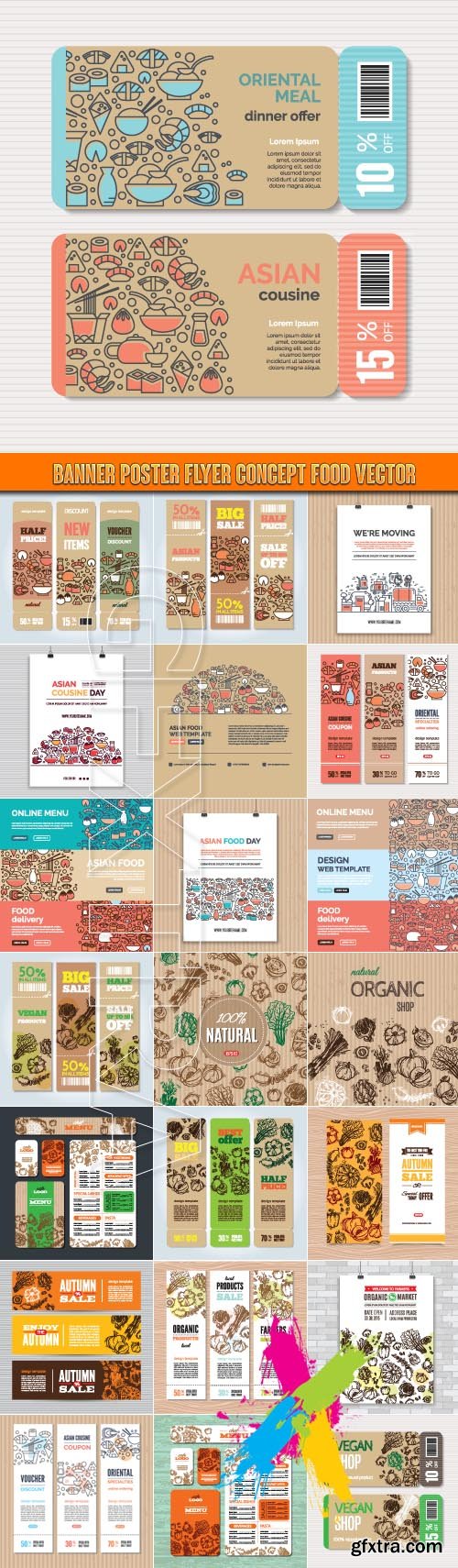 Banner poster flyer concept food vector