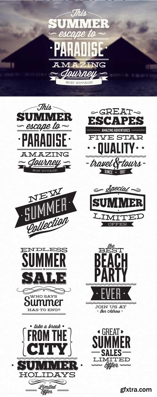 Super Premium Typography Set - Summer typographic elements