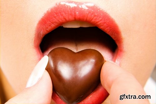 Woman eating chocolate tile sweetness 25 HQ Jpeg