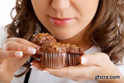 Woman eating chocolate tile sweetness 25 HQ Jpeg