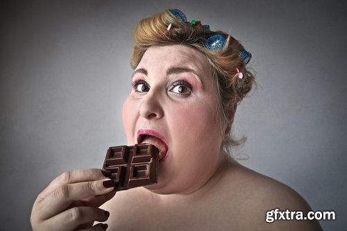 Woman eating chocolate tile sweetness 25 HQ Jpeg