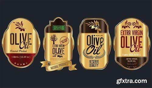 sticker on the bottle with olive oil of premium quality 8 EPS