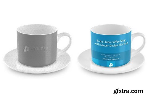 CM - Coffee Cup With Saucer Design Mockup 1635330