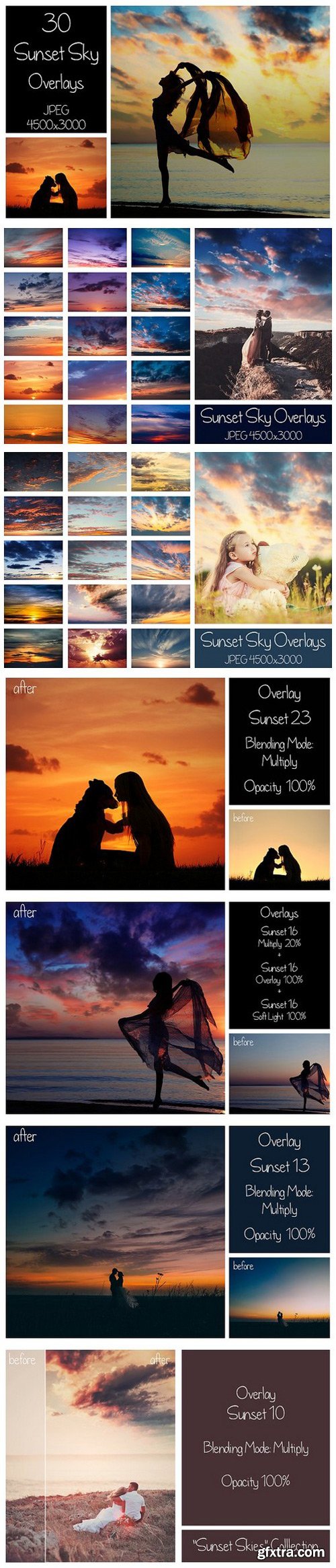 CM - 30 Dramatic Sunset Sky Overlays 1644282