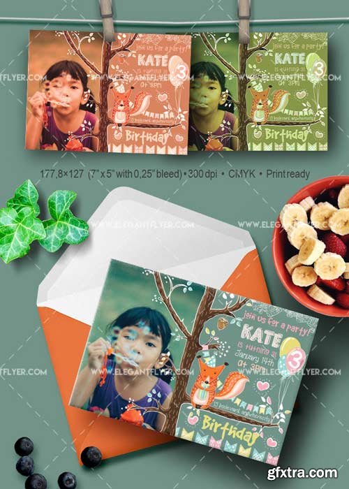 Birthday Party V03 Invitation PSD Template