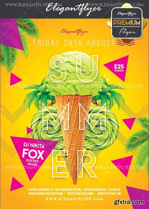 Delicious Summer V10 Flyer PSD Template + Facebook Cover