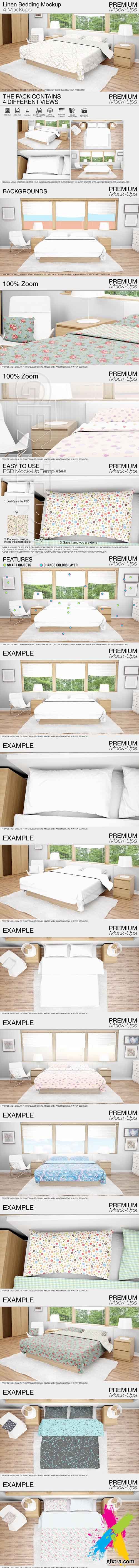 CM - Linen Bedding Mockup Set 1695025