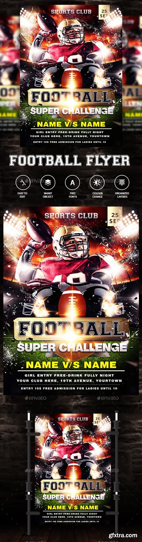 GR - American Football Game Flyer Template 20350762