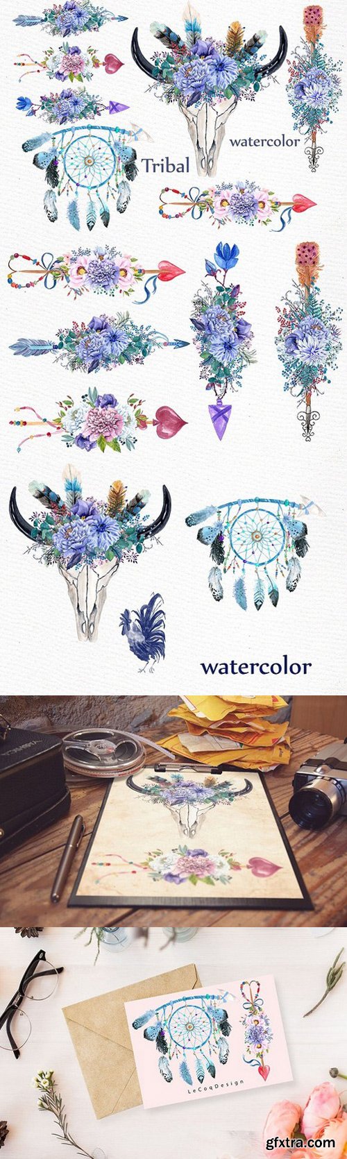 CM - Watercolor tribal clipart 1632604