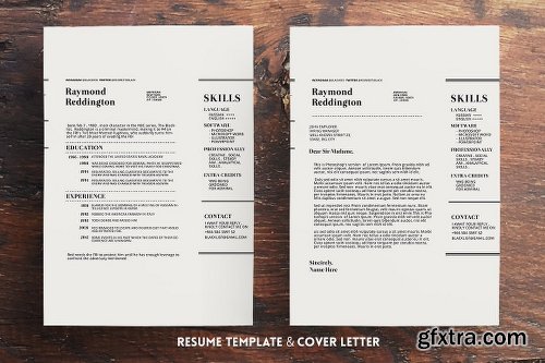 CreativeMarket Blacklist Resume Template 1111456