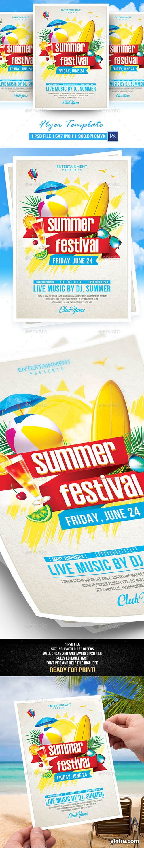 Graphicriver Summer Festival Flyer Template 20127434