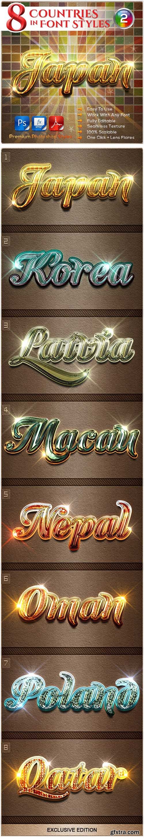 Graphicriver 8 Countries in the Font Style #2 9206928