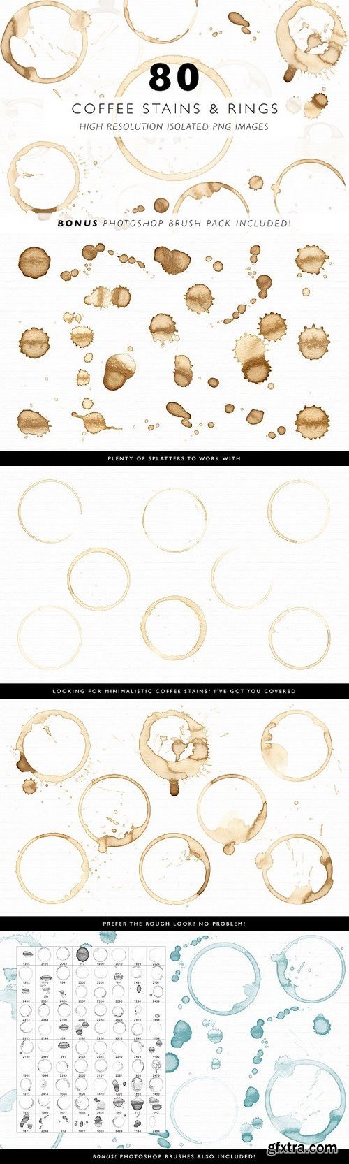 CM - 80 Coffee Stains, Rings & Splatters 916621