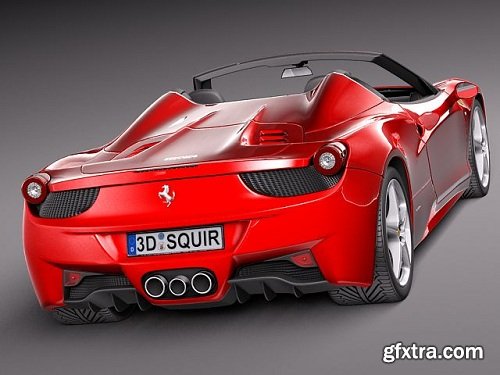 Ferrari 458 Spider 2013 3d Model