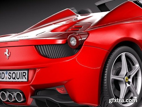 Ferrari 458 Spider 2013 3d Model