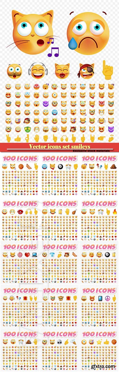 Vector icons set smileys