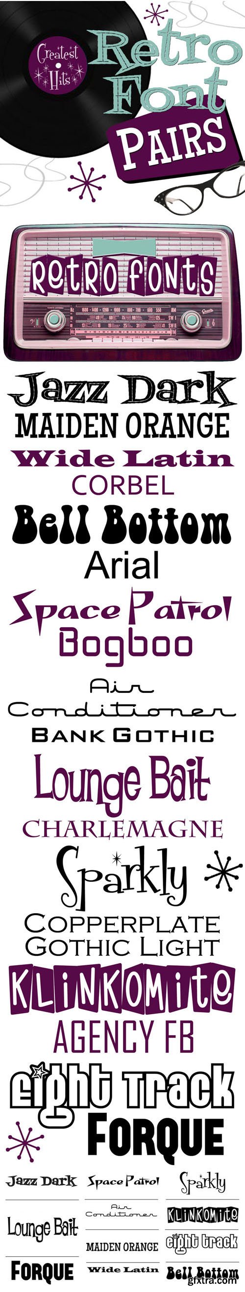 Retro Fonts Pairs - 11 Fonts