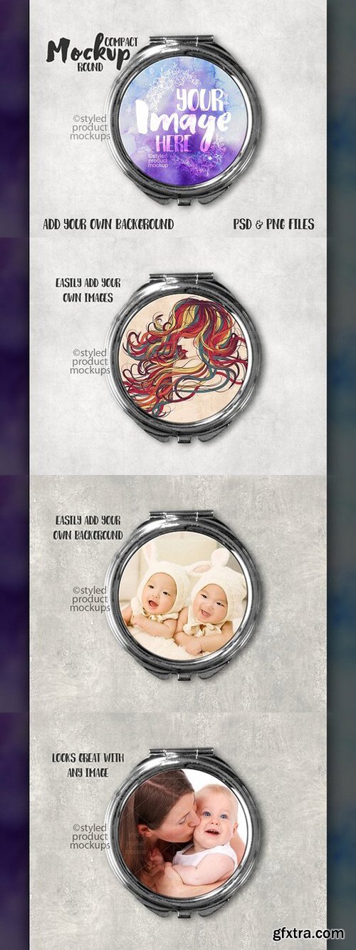 CM - Round compact mirror mockup 1636206