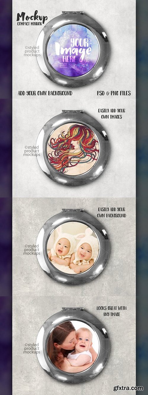 CM - Round compact mirror mockup 1636197