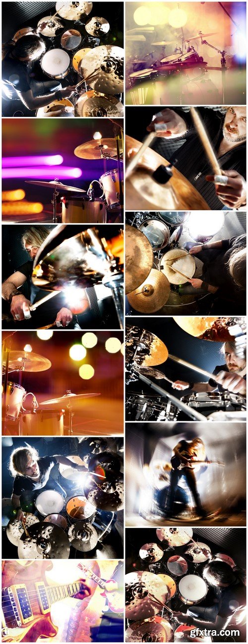Man playing the drum Live music background concept 12X JPEG