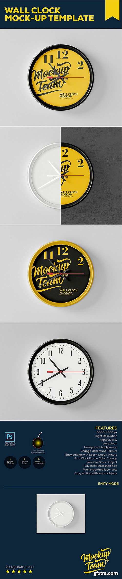 CM - Wall Clock Mockup Template 1643495