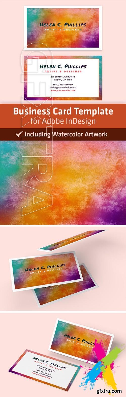 CM - Watercolor Business Card Template 01 1705213