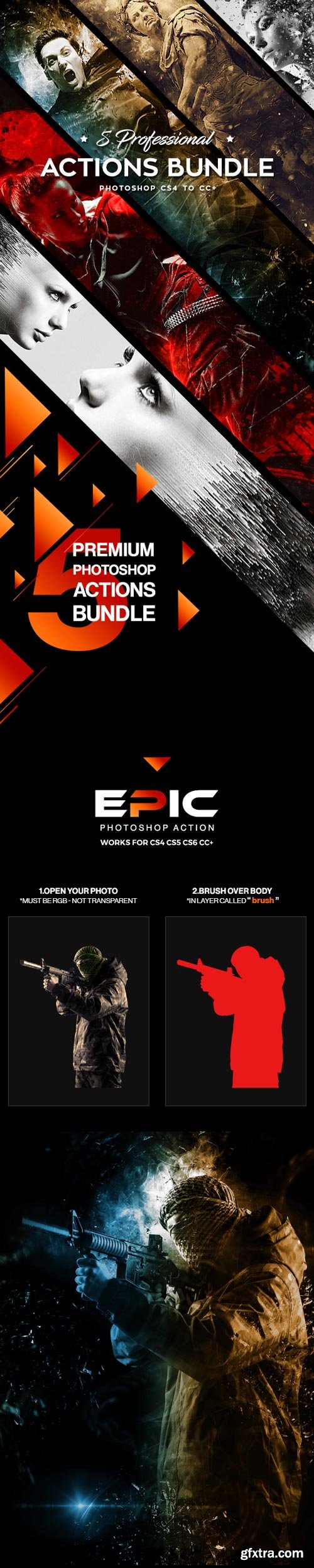 GraphicRiver - Five Photoshop Actions Bundle - 20326670