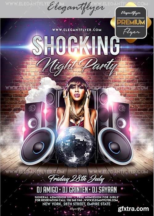 Shocking Night V02 Flyer PSD Template + Facebook Cover