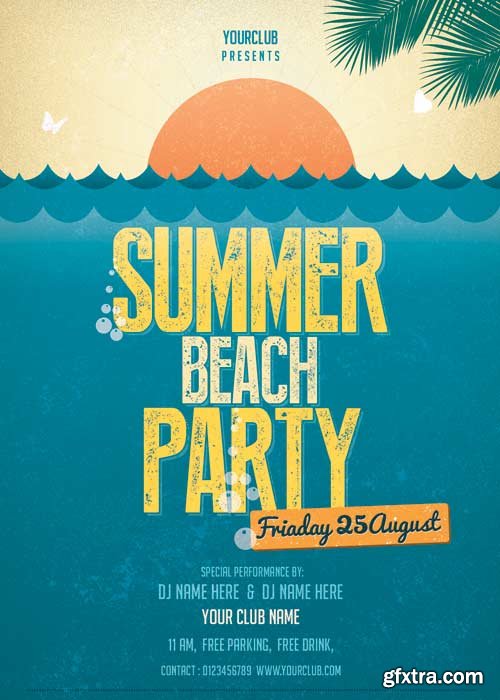 Summer Beach Party V42 Flyer PSD Template