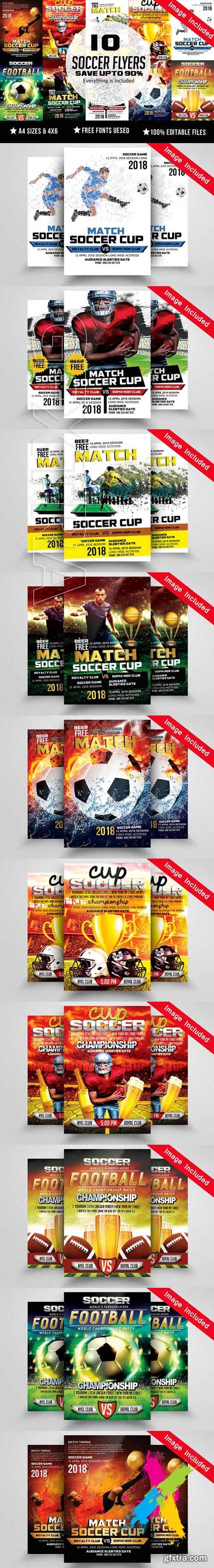 CM - 10 Soccer Match Flyer Bundle 1705558